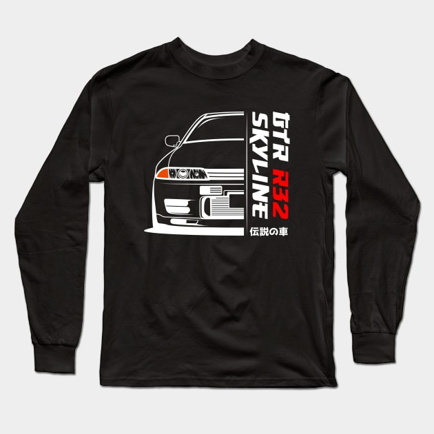 Front JDM R32 Long Sleeve T-Shirt by GoldenTuners